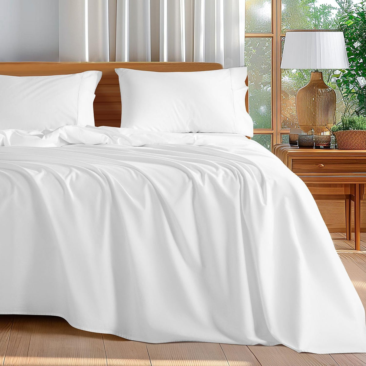 shilucheng 100% egyptian cotton king size sheets set, main product view