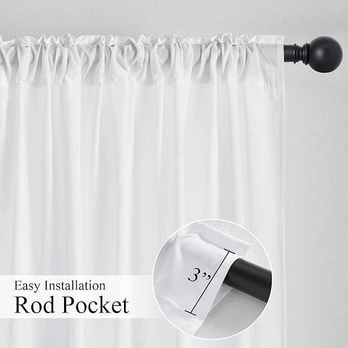 NICETOWN White Privacy Sheer Curtains 84 Inches Long 2 Panels, Non-See-Through - Image 3