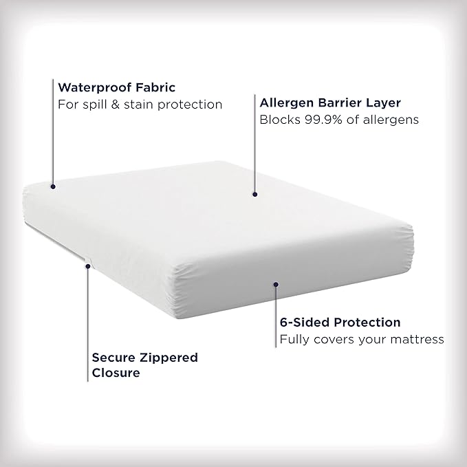 AllerEase Waterproof Mattress Protector Stain Protection Queen Size Allergen - Image 3