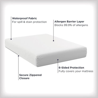 AllerEase Waterproof Mattress Protector Stain Protection Twin Size Allergen - Image 3