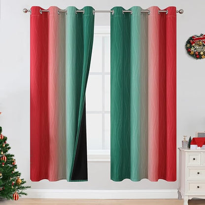 Estelar Textiler Red and Green Blackout Curtains by ESTELARTEXTILER
