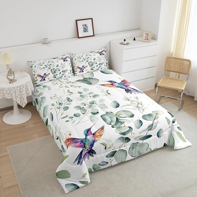 Erosebridal Cartoon Hummingbird King Size Comforter Set Toddler Wildlife Bird - Image 4