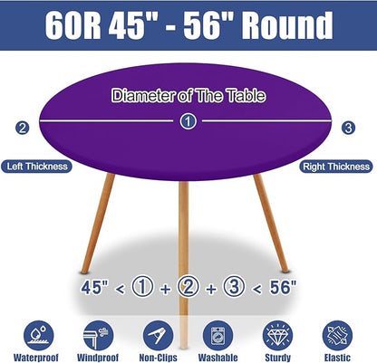 Round Spandex Tablecloth, Elastic Fitted Waterproof Tablecloths - Image 8