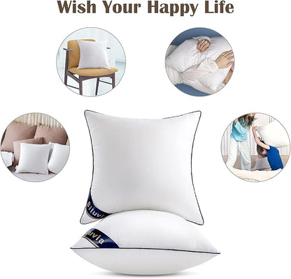 Siluvia 18"x18" Pillow Inserts Set of 2 Decorative Square Throw 18" Pillows - Image 7