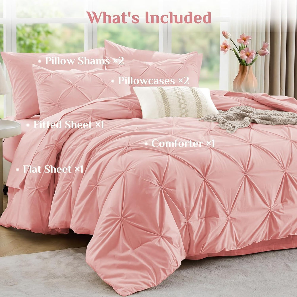 JOLLYVOGUE Queen Comforter Set 7 Pieces - Bed in a Bag Queen for All Season, ...