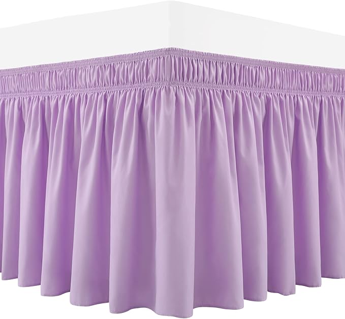 RIMELA Lilac Bed Skirt Full Size 15 Inch Drop, Elastic Bed Skirting - Image 9