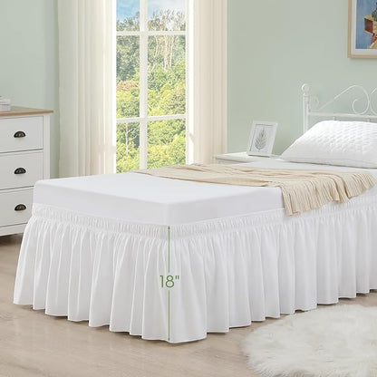 RIMELA Dorm Bed Skirt Twin XL 18 Inch Drop, Extra Long Wrap Around Elastic Bed - Image 9