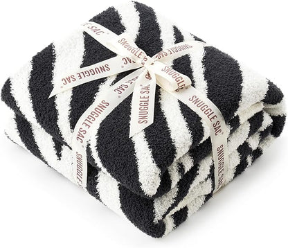 Snuggle Sac Zebra Blanket Black Zebra Print Blanket Twin Size, Ultra Soft by SnuggleSac