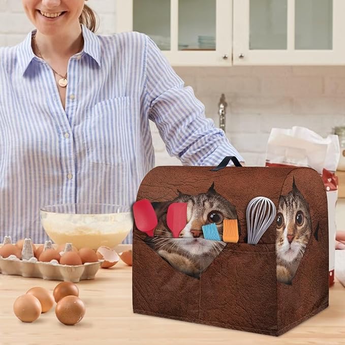 Cute 3D Cat Print Stand Mixer Covers Protector Kitchen Aid Mixer Cover Dust - Image 5