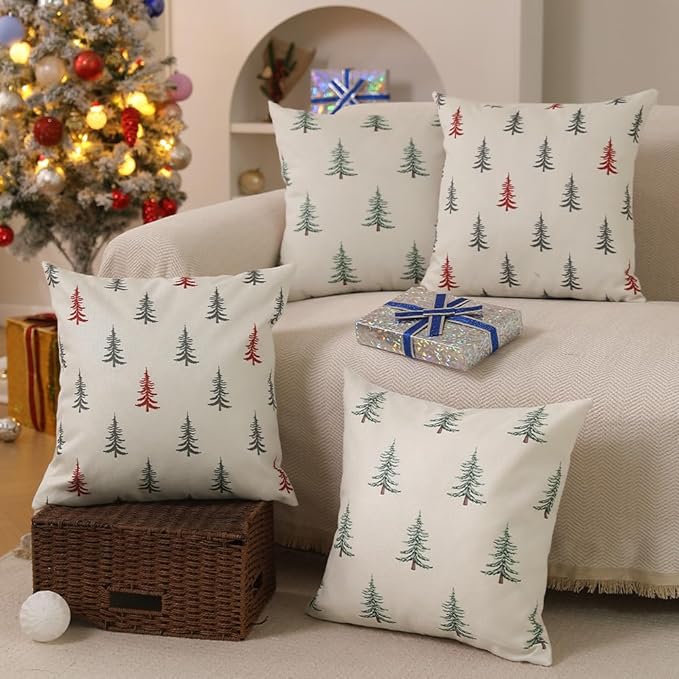 DFXSZ Christmas Pillow Covers 20x20 inch Set of 2 Christmas Tree Decorative - Image 4