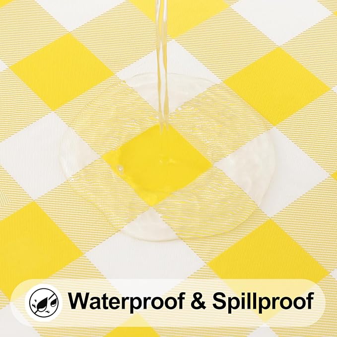 Smiry Rectangle Picnic Table Cloth, Elastic Waterproof Fitted Vinyl Tablecloths - Image 3