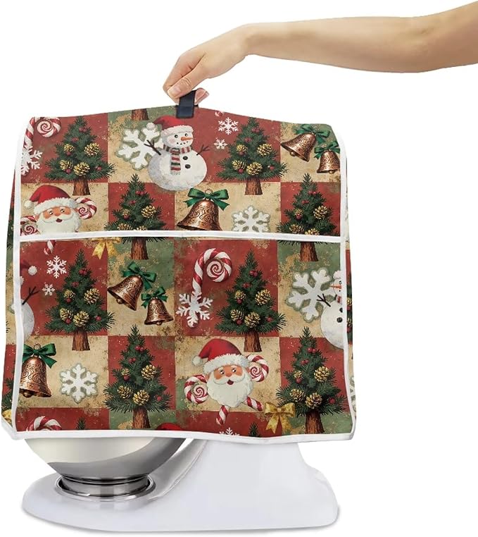 Christmas Stand Mixer Cover 4.5-5Qt Retro Mixer Cover Washable Anti-Stain - Image 6