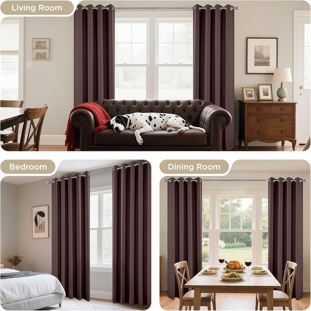 Joydeco Blackout Curtains 84 Inch Length 2 Panels Set, Thermal Insulated Long...