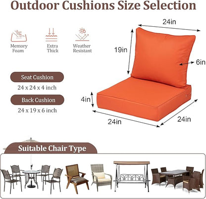 Outdoor Deep Seat Cushions for Patio Furniture Set of 2, Waterproof Outdoor - Image 2