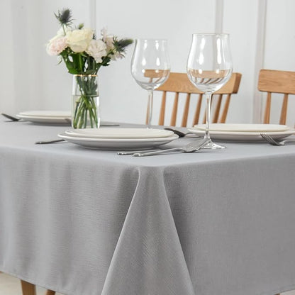maxmill Rectangle Slubby Textured Tablecloth Waterproof Spillproof Wrinkle Free - Image 2