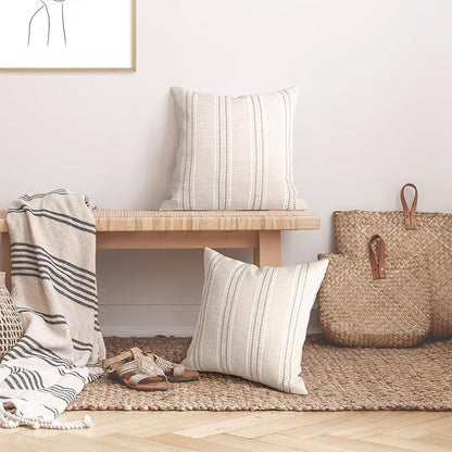 AELS 16x16 Decorative Farmhouse Linen Throw Pillow Covers, Boho Textured Pillow - Image 5