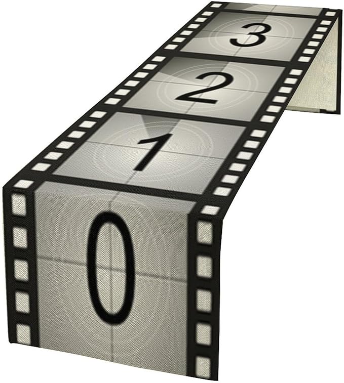 Movie Night Table Runner Film Reel Film Strip Table Decor Movie Theme Dinner by moderw