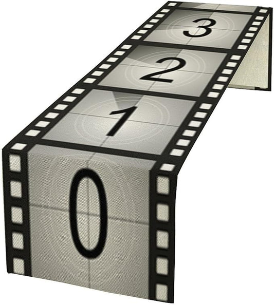 Movie Night Table Runner Film Reel Film Strip Table Decor Movie Theme Dinner by moderw