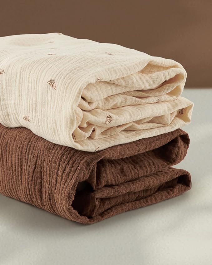 Blissful Diary Muslin Mini Crib Sheets, Pack and Play Mattress Sheets Fitted - Image 2