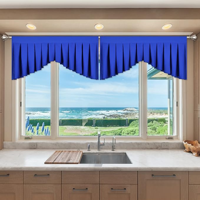 Kitchen Valances for Windows Royal Blue Rod Pocket Blackout Valance for Living by OYRING