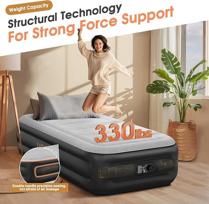 Twin Air Mattress with Built in Pump, XL-Long Blow up Mattress Thicker - Image 7