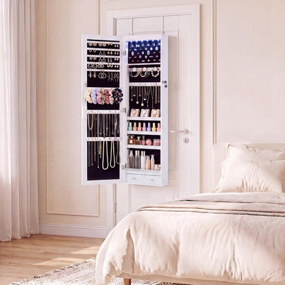 dumos jewelry organizer mirror, 6 leds jewelry armoire on a desk or shelf