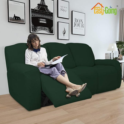 Easy-Going 8 Pieces Recliner Sofa Stretch Sofa Slipcover Sofa Cover Furniture - Image 2
