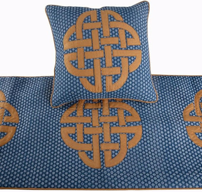 The HomeCentric Blue Bed Runner, CA King Size 86"x18" Decorative Bed Runner - Image 2