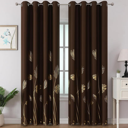 estelar textiler brown blackout patterned curtains for living, main product view