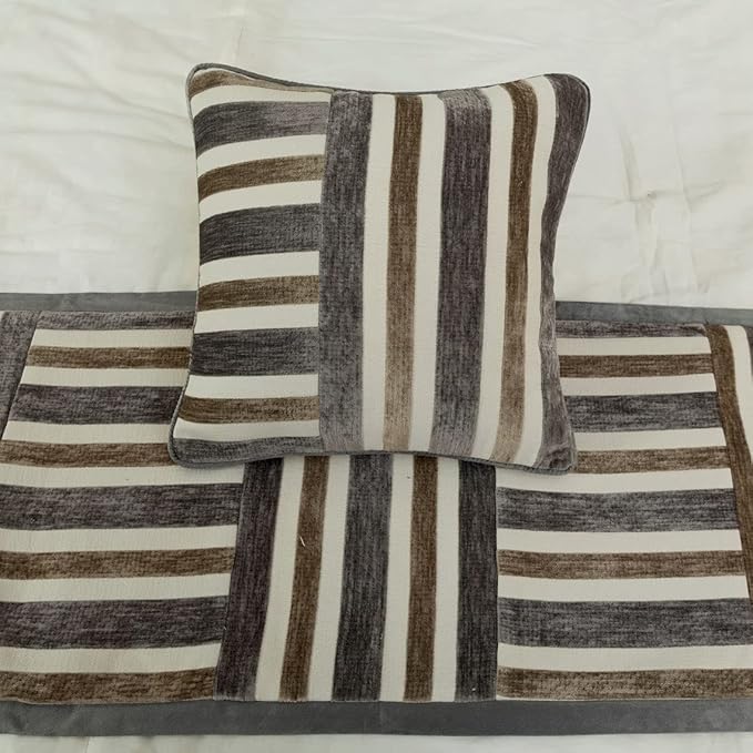 The HomeCentric King/Queen/Twin Beige & Grey Decorative Queen 74"x18" Bed - Image 6