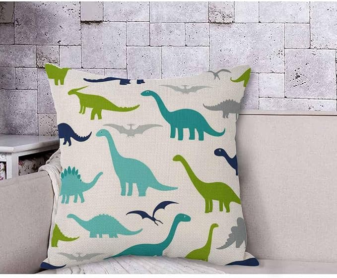 AOYEGO Cartoon Dinosaurs Throw Pillow Cover Animal Regular Repeat Carnivore - Image 4