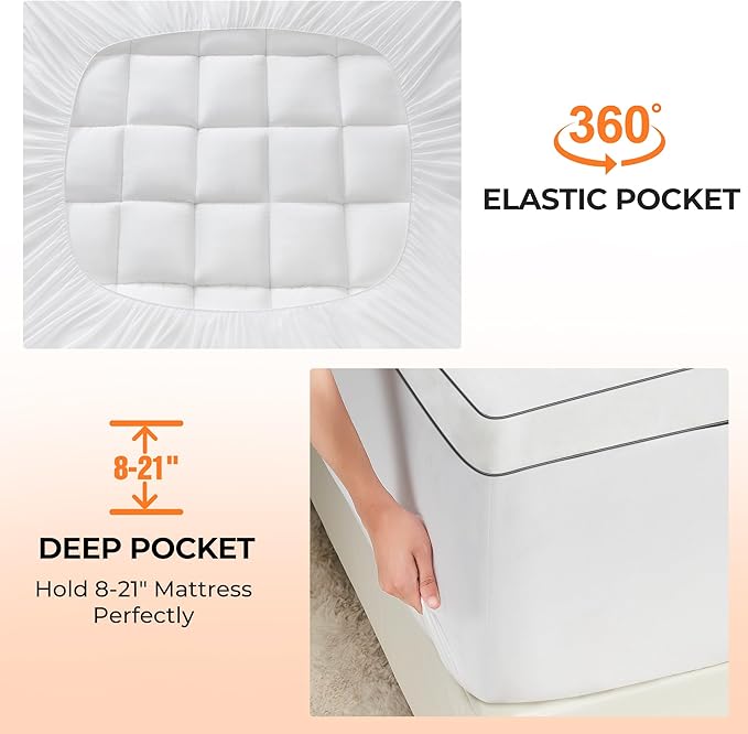 Ultra Soft Coral Fleece Full Size Mattress Topper, No Compression Plush Thick - Image 6