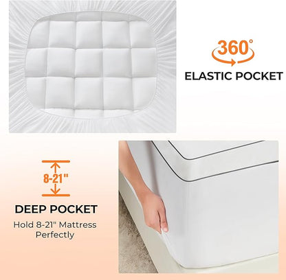 Ultra Soft Coral Fleece Full Size Mattress Topper, No Compression Plush Thick - Image 6