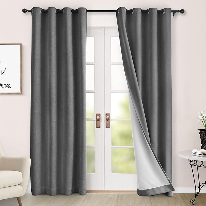 Macochico 52" Wx108 L 100% Blackout Curtains Extra Long Thermal Insulated by Macochico
