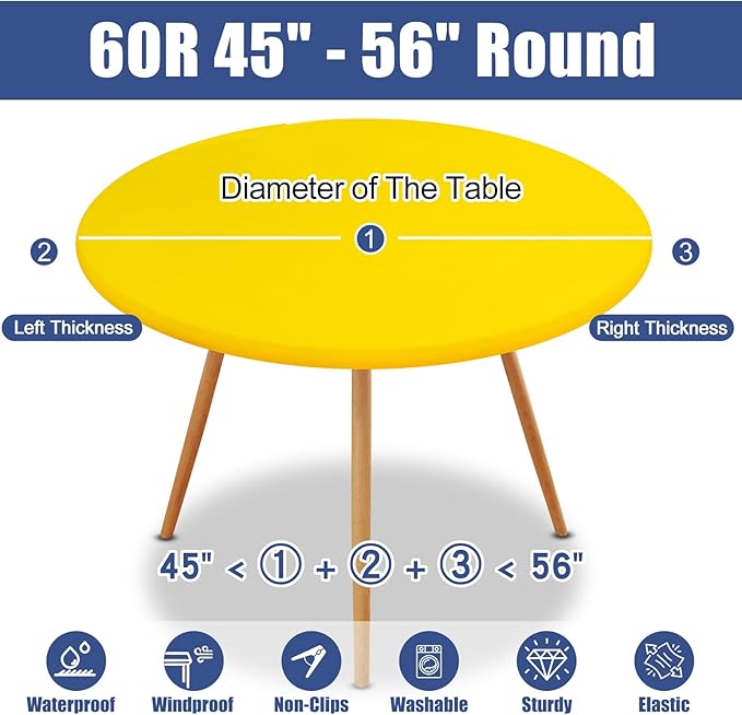 Round Spandex Tablecloth, Elastic Fitted Waterproof Tablecloths - Image 8