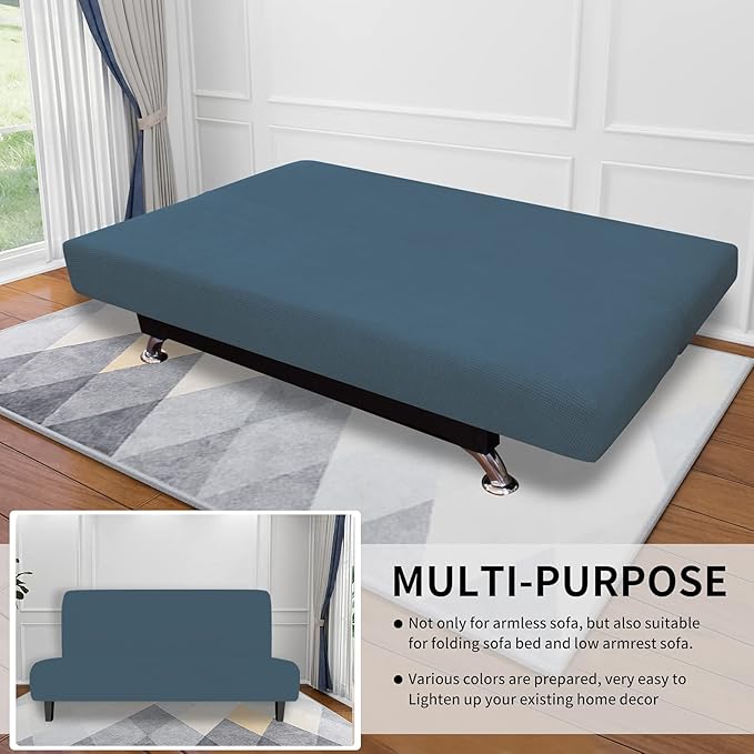 Easy-Going Stretch Futon Sofa Slipcover Armless Sofa Bed Cover Furniture - Image 4