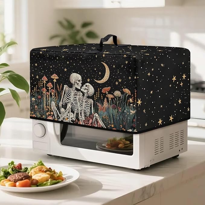 Microwave Oven Dust Cover, Halloween Skull Heat-Resistant Dust Proof Waterproof - Image 3