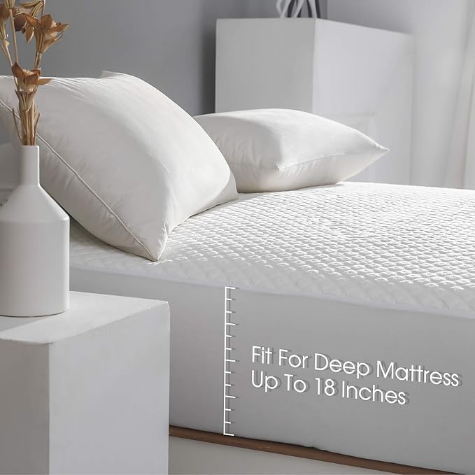 King Size Waterproof Mattress Protector Fitted Mattress Pad Cover - Image 4