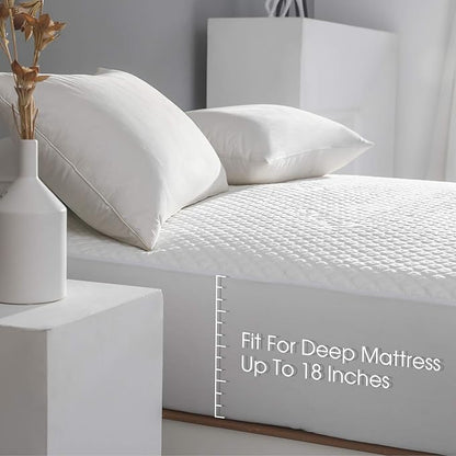 King Size Waterproof Mattress Protector Fitted Mattress Pad Cover - Image 4