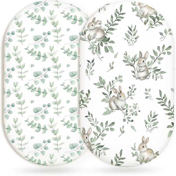 Bassinet Sheets for Baby Girls Boys 2 Pack, Fitted Baby Mattress Sheet for by Home
