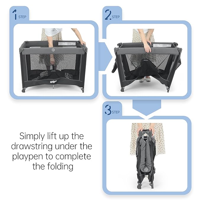Pamo Babe Portable Playpen Foldable Playard Portable Crib - Image 7