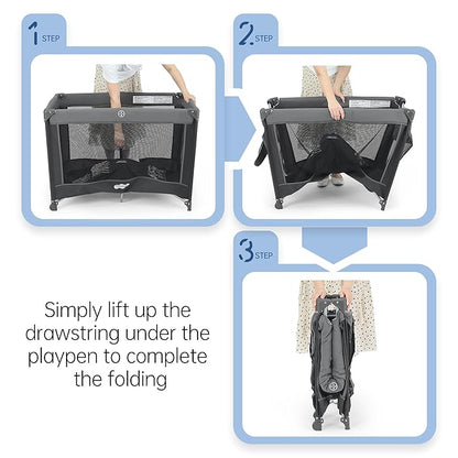 Pamo Babe Portable Playpen Foldable Playard Portable Crib - Image 7