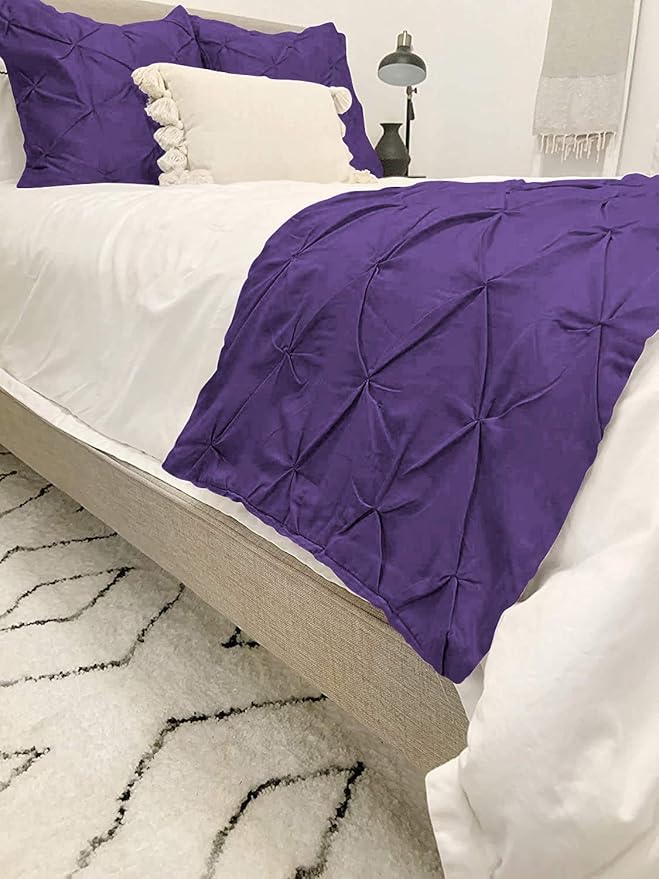 Bed Runner Set - 100% Pure Cotton 800 Thread Count - Luxury 1 Pinch Pleated Bed - Image 3