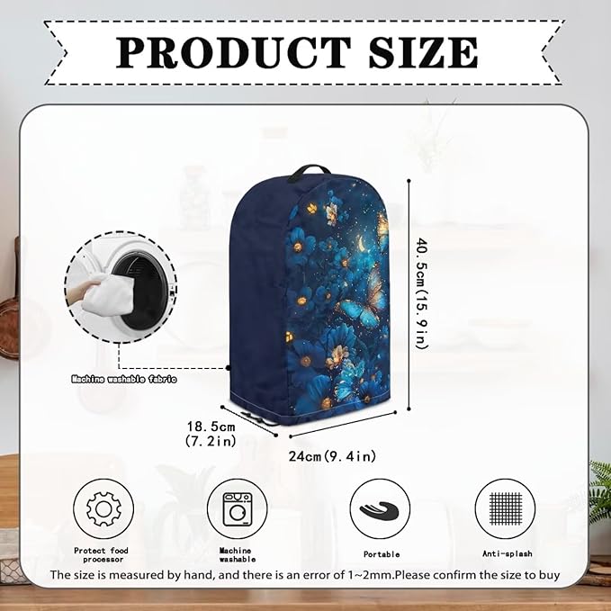 Blue Butterfly Blender Covers for Kitchen Food Processor Cover - Image 6