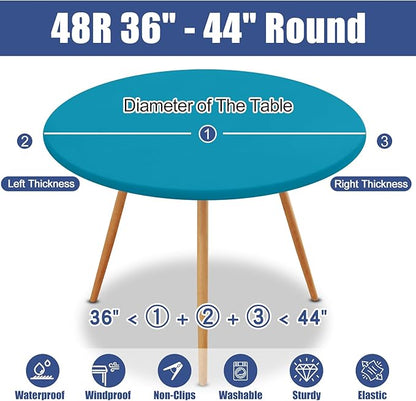 Round Spandex Tablecloth, Elastic Fitted Waterproof Tablecloths - Image 8