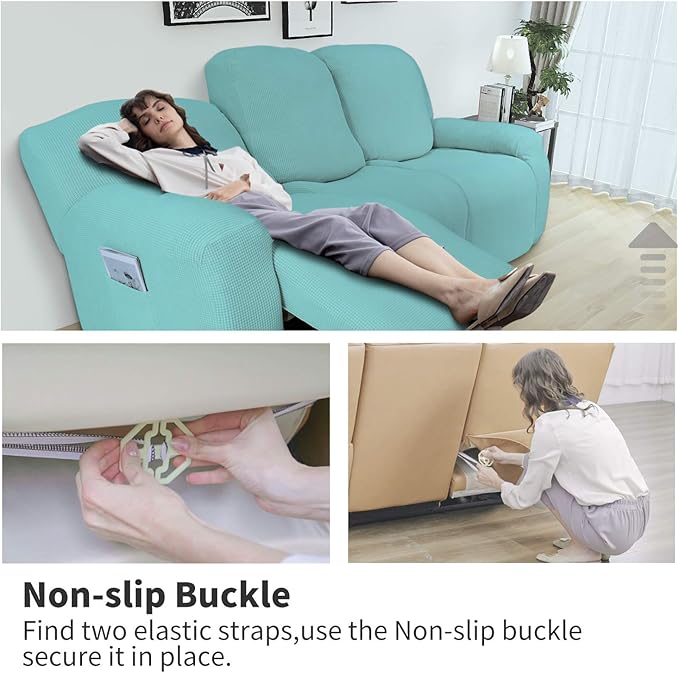 Easy-Going 8 Pieces Recliner Sofa Stretch Sofa Slipcover Sofa Cover Furniture - Image 3