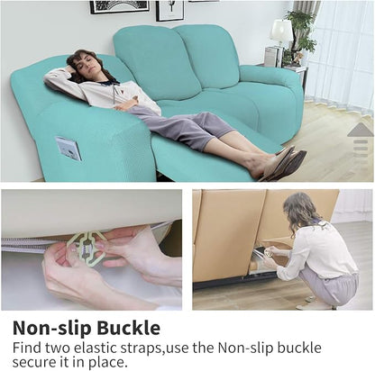 Easy-Going 8 Pieces Recliner Sofa Stretch Sofa Slipcover Sofa Cover Furniture - Image 3