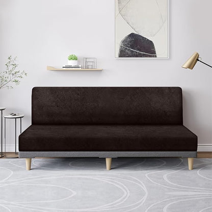 molasofa Leather Like Stretch Futon Slipcover Armless Sofa Cover Furniture - Image 7
