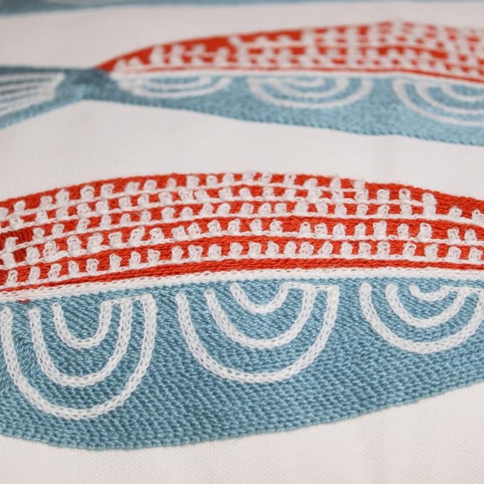 2 PCS Embroidered Throw Pillow Cover Cotton Decorative Square Cushion Cases - Image 6
