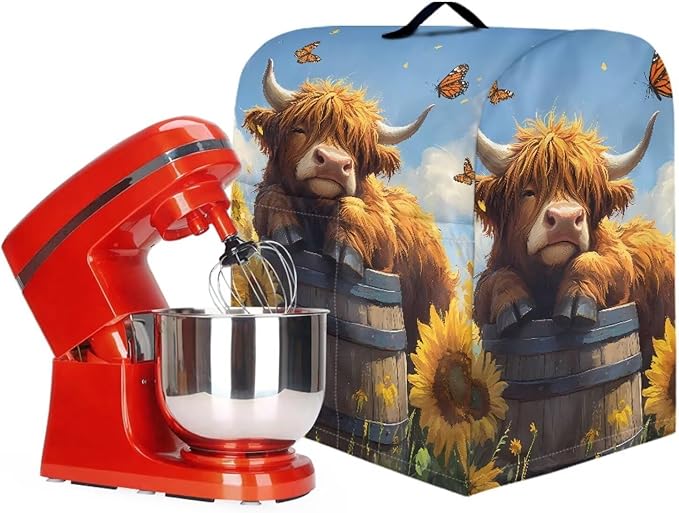 Kitchen Aid Stand Mixer Covers Highland Cow Sunflower Kitchen Appliance Dust - Image 3